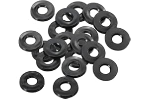 PATIKIL 20pz Rondelle Piatte in Gomma M5, Rondella Piatta 5mm ID x 11mm OD x 1,5mm Spessore Anello Tenuta Separatore Guarnizione per Tubo Rubinetto Tubo Acqua Bullone Fissaggio, Nero