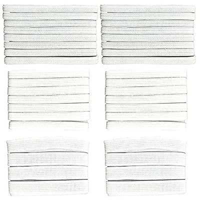 Gluecksshop Lot de 3 paquets d'élastiques de tailles différentes Blanc 5 m x 7 mm, 5 m x 5 mm et 3 m x 12 mm