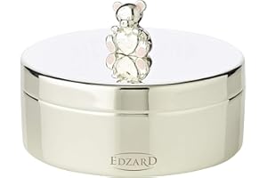 EDZARD Pastillero para dientes (4 cm de altura, bañado en plata, no se empaña)