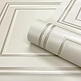YöL Full Roll Cream Gold Textured Wood Panelling Effect Vinyl Wallpaper Metallic