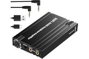 WAKERUG Portable Headphone Amplifier, Rechargeble Audio Digital HiFi Headphone Amp with Bass Boost and Adjust Volume, 16-600Ω Headphone Amplifier with 3.5mm AUX Output Interface for Phones, Computers