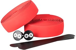 URBAN ZWEIRAD Cinta para manillar de bicicletas - rojo - con franja autoadhesiva al dorso, bandas adicionales y tapas laterales para una óptima fijación (rojo)