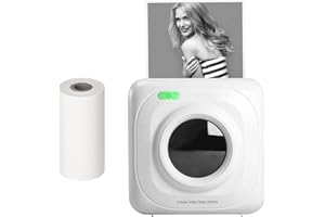 Bisofice PAPERANG P1 Mini Fotodrucker Taschendrucker BT Wireless Thermodrucker Tragbarer Drucker 200 DPI für Foto Bild Empfangsnotiz Hinweis Etikettenaufkleber Kompatibel mit Android iOS Windows