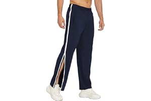 Deyeek Pantaloni da Allenamento da Uomo con Cerniera su Tutta la Lunghezza, Pantaloni da Jogging, Pantaloni a Strappo, Pantaloni per Il Tempo Libero, Abbigliamento Sportivo Ampio e Casual con Tasca