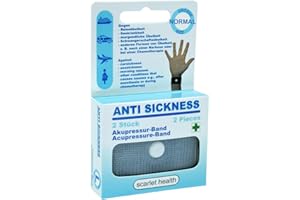 ‎SCARLET BIJOUX scarlet health | Akupressurband »Sea«, 1 Paar Akupressur-Armbänder gegen Übelkeit & Seekrankheit, für Erwachsene & Kinder, Anti-Übelkeitsband fürs Handgelenk, 2 elastische Bänder (Schwarz)