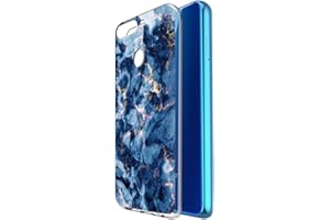 Pnakqil Honor 9 Lite Case, Transparent Clear with Stylish Patterned Ultra Slim Protective Shockproof Soft Gel TPU Silicone Back Cover Skin Cases for Huawei Honor 9Lite, Green blue marble