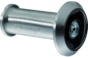 ‎ABUS ABUS Door viewer 2200 with scratch-resistant 180 degree wide angle glass lens - for door thicknesses from 35 to 53 mm - brings safety to home door and front door - made of brass, colour silver