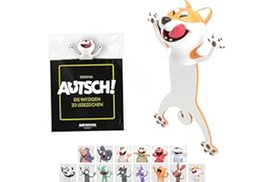 ‎KXT DES!GN KXT Witzige 3D Lesezeichen - Original AUTSCH! Cartoon Tiere - Lustiges Geschenk für Kinder und Erwachsene (Hund)