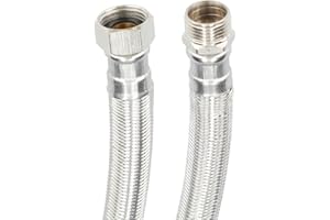 Fontastock Latiguillo Acero Inoxidable AISI 304 EPDM Macho 1/2"- Hembra 1/2" 30 cm (Referencia: S6500109)