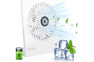 EUJAM USB Ventilator, 1200mAh Ladefähige Tischventilator Leise, Ausführen Bis zu 4-8 Std, 3 Speeds, Portable Battery Fan, mini ventilator für Büro, Bibliothek, Reisen,Geschenk，Camping