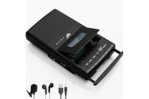 MERSOCO Lecteur Cassette Portable,Enregistreur de Cassettes,Convertisseur Numérique de Cassettes vers Disque Flash USB, Haut-Parleur Intégré, Poignée Rétractable
