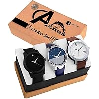 Acnos Stylist Analog Watch Combo Set for Men Pack of - 3 (433-21-24)