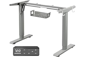 ‎MAIDESITE MAIDeSITe biurko z elektryczną regulacją wysokości z wydajnymi silnikami, 2-częściowymi nogami oraz pamięcią do 4 wysokości i funkcją ochrony przed zderzeniem (szare)