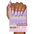 Glamnetic Press On Nails - Lilac | Solid Opaque Light Pastel Purple Round Nails, Reusable | 12 Sizes - 30 Nail Kit