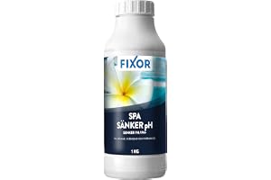 Fixor Spa Sänker pH 1 kg – pH-, pH-sänkande pulver för spavatten – Justerar högt pH till optimalt värde 7,2–7,6 – För balanse
