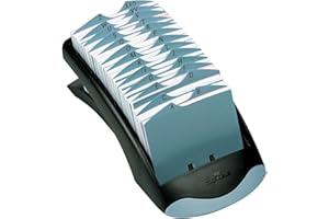 Durable 241201 Telindex Desk Vegas, Schedario da Scrivania per Rubrica, 500 Schede, Indice Alfabetico 25 Tasti, 131x67x245 mm, Nero