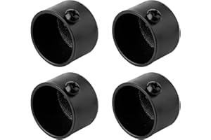Thyonta 4PCS Iron Curtain Roman Rod Decorative Header Curtain Finial End Caps Sealing Fittings for Bedroom Bathroom Home Office Curtains（Black）