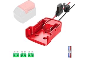 ADPLIFE Power Wheels Adapter for Milwaukee,M18 18V Power Wheels Battery Conversion Kit 14AWG Wire with Fuse Holder and 3PCS 30Amp Fuses & Wire terminals for DIY, RC Toys and Robotics
