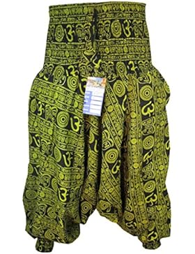 Little Kathmandu Donna Cotone Cavallo Basso Harem Pantaloni Danza Aladdin Genie gamba larga, Yoga