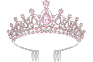 CHTENG Rhinestone Tiara Crown Princess Queen Tiara Headband Crystal Tiara Crown with Comb for Bithday Party Wedding Hair Accessories
