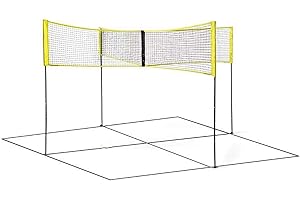 Nrkin Beachvolleyball Netz Set, Volleyball Netz,Beachvolleyball-Netz,volleyballnetz 4 Personen,Tragbares PE Langlebiges Cross Volleyballnetz Trainingsnetz.- 150cm 50cm/59.0619.69in On Each Side