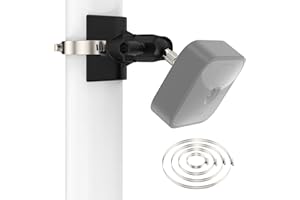 SKINGHONG Uchwyt na kamerę 360° do Blink Mini / XT2 / do użytku wewnątrz i na zewnątrz, z 4 x regulowanymi obejmami rurowymi (Ø 1,9 – 7,8 cala), do zastosowań zewnętrznych i wewnętrznych, do monitoringu,