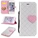 Produktbild Lonchee iPhone 6 6S (4,7 Zoll) Wallet Tasche Brieftasche Schutzhülle,Liebesschnalle Farbabstimmung Design Hochwertige PU Leder Folio Tasche Case Hülle im Bookstyle mit Standfunktion Kredit Kartenfächer Abnehmbare Handschlaufe(grau)
