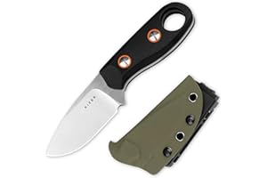 Kizer Couteau Fixe Beaver, Lame Nitro-V 2.75" G10 Noir, Compact Bushcraft Gainé, EDC Chasse/Camping, 1078M1