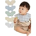 Konny Baby Bibs 5-Pack, 360 Rotate, Soft and Absorbent Bandana Drooling for Boys Girls