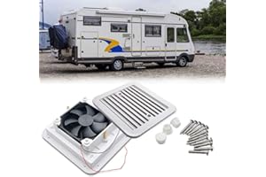 MACHSWON Ventilateur de voiture, ventilateur d'échappement latéral 12V Ventilateur antipoussière pour camping-car camping-car remorque yacht, blanc