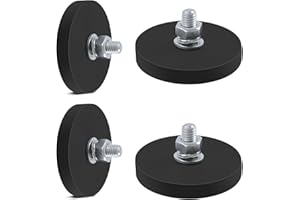 Aenienoe Magnet mit Gewinde Neodym Magnete Gummiert 43mm Extra Stark mit M6 Außengewinde 15kg Haftkraft Sehr Starke Magneten 4Stück