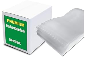 ‎DM-FOLIEN GMBH 1000 Druckverschlussbeutel - Wiederverschließbar - Zip Beutel - Stabile 50µ - transparent/durchsichtig (180 x 250 mm)