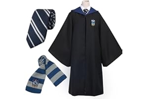 Bocguy Magician Robe, Costume child, Cape with Glasses and Tie, Wizard Costume for Halloween