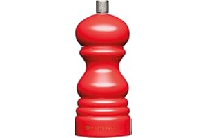 Masterclass Moulin à Poivre Ou à Sel avec Capuchon Interchangeable, Plastique, Rouge, 12 cm