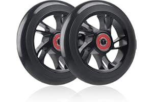 DBREAKS - Juego de 2 ruedas de patinete (110 mm, repuesto para scooter, 110 mm, para scooter, enrolla el par, Stunt Scooter Wheel, con rodamientos ABEC-9, unisex, adulto(Negro)
