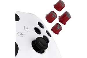 eXtremeRate Ersatz ABXY Knöpfe für Xbox Series X/S Controller, Custom 3-farbig Aktionstasten Klassik Symbol ABXY Tasten für Xbox One S/X/Elite V1/V2 Controller-Clear&Karminrot&Classic Grau