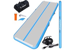 CHAMPIONPLUS Inflatable Air Tumbling Mat Gymnastics Tumble track 4 inch Thickness Air Mats for Home Use/Training/Cheerleading/Water Yoga 10ft 13ft 16ft with Electric Air Pump