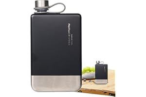 Vllold Botellas de agua planas para viajes, botella de agua compacta a prueba de fugas, de acero inoxidable, lavable, para cerveza, bebidas, café, licores, zumo de soda