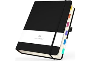 Yarotm Notebook A4 Ligné–Carnet de Notes A4 21.6x28.5cm - 100gsm Papier 360 Pages, Végane cuir Relié avec Poche Arrière, 2 Rubans de Marc - Cahier A4