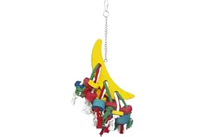 ICA BR150 Juguete de Madera con Plátano Multicolor para Pájaros, 45 Cm