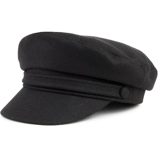 Jaxon & James Casquette De Marin Grec En Laine Noir - Chapeau Traditionnel Fiddler