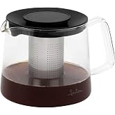 JATA HOGAR HCAF5509 &ndash; Borosilicate Glass Teapot 1L with Stainless Steel Infuser, Teapot for Tea and Infusions, Heat Resistant