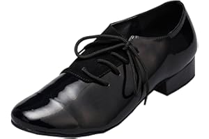 MINITOO Men's Lace-up Synthetic Ballroom Latin Dance Shoes L149