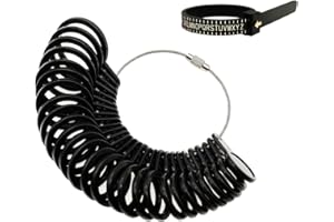 LIPIODOL Outils pour mesurer la Taille des bagues, Ensemble de bagues avec Tige de Mesure en Plastique pour mesurer Les Tailles de Doigts