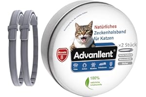 Advanllent Zeckenhalsband für Katzen, Flohhalsband Katze, Floh und Zeckenhalsband für Katzen ab 12 Wochen, Zeckenschutz Flohschutz Halsband