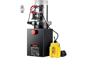 VEVOR Hydraulikpumpe Hydraulikaggregat 12V 9,5L Hydraulikaggregat 1600 W, Doppelwirkende Hydraulikpumpe Hydraulic Power Pack, 2,5 Gal Tank Hand Pump Hydraulikaggregat, für Aufzüge, Gabelstapler usw.