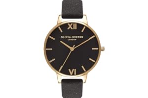 Olivia Burton Damski Big Dial Ob15Bd55 Zegarek na Rękę, Czarny/Złoty, Ø 38 mm