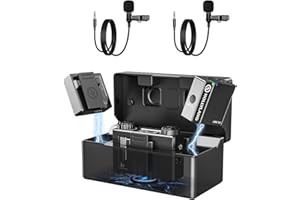 HOLLYVIEW Hollyland Lark 150 Micro Cravate sans Fil Professionnel Délai de 5 ms, 3.5mm Jack, 4 Modes, 100m Portée, 18H Utilisation, Externe Filaire, pour DSLR Caméra, Caméscope, Smartphone, PC (Noir Duo)
