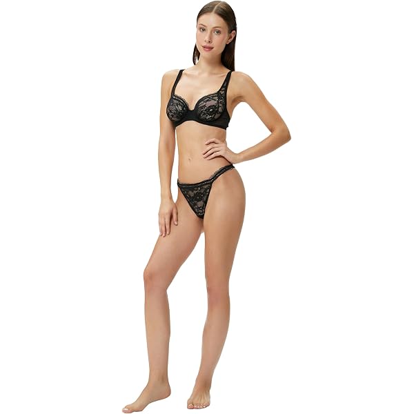 Koton Damen Brazilian Panties Aus Baumwolle Mit Spitze – 1 Stück, Größe M, Farbe Pink, Maschinenwaschbar