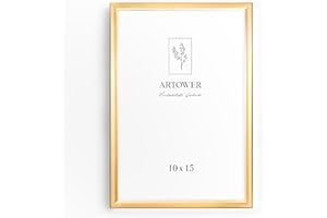 Artower® Ramka na zdjęcia, złota, metalowa, cienka ramka na zdjęcia 10 x 15 cm, duża, kolażowa, metalowa ramka na zdjęcia 10 x 15 cm, aluminiowa wąska ramka na zdjęcia, złota ramka na zdjęcia